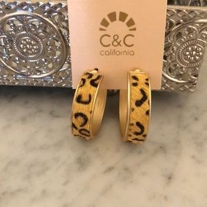 Leopard print hoop earrings